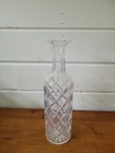 Vintage Cut Crystal Glass Decanter Diamond Pattern Liquor Wine Bottle W  Stopper