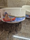 Vintage Lot Of 3 Campbell s Soup Kids 4 5  Bowls Mugs  Boat Fishing Euc