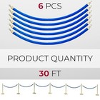 6pcs Blue Velvet Rope - 5ft Elegant Rope For Stanchion Barrier Vip Events Cro   