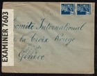 Algeria To Switzerland -  10 Wwii 1943 Censor 7603 With 2  Blue 2 Franc Sc 142