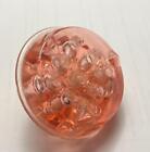 Vintage Dome Pink 9 Hole Depression Glass Flower Frog 3  Diameter 3 Pointed Feet