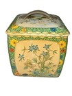 Vintage The Metal Box Company Mansfield England Tin Box W Lid Floral Bonsai Rare