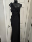 Asymmetrical One Shoulder Black Evening Gown