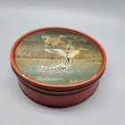 Vintage 1990 Egustaveson Duck Tin Box Round Wildlife Art Storage Container Decor