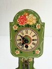 Vtg Miniature Grandfather Clock Heco Germany Wood Hand Painted Green H  Coehler