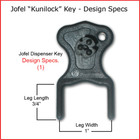 Jofel  kunilock  Dispenser Key For Paper Towel  toilet Tissue Dispensers  6 pk  
