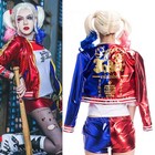 Halloween Cosplay Costume Kid Girl Suicide Squad Harley Quinn Fancy Dress Outfit