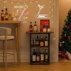 Floor Standing Freestanding Whiskey Rack  3 Tier Wine Rack Mini Bar Table Cor   
