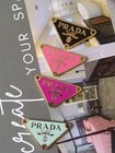 Gold  Lot Of 4 Prada Tag Button Metal 38mm Stamped Button Pendant Zipperpull 