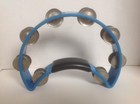 Rhythm Tech Tambourine- Double Row Nickel Jingles - Blue Half Moon   Vgc