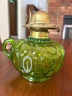 Vintage Green Moon Stars Oil Lamp Base Finger Loop Handle