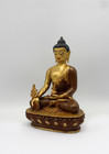Partly Gold Plated Copper Medicine Buddha Statue 8  H