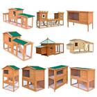 Wooden Rabbit Hutch Chicken Coop Bunny Cage Small Animal Pet House W run Outdoor