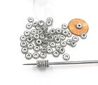 50 Rondelle Daisy Bali Style Antique Silver Pewter Spacer Flat Round Beads 5mm 