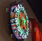 24 x24  Texaco Star Motor Oil Gas Gasoline Texas Real Glass Neon Sign Beer Light