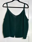 Madewell Dark Green Button-front Satin Cami  24 