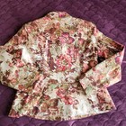 New Coldwater Creek Jacket Women s Antiquity Floral Print Buttons Blazer Size 12