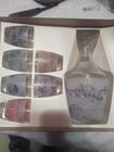 Verrerie Cristallerie D arques Vintage 1950s Liqueur Decanter And Shot Glass Set