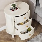 Wooden Side End Table W  Solid Wood Legs For Living Room nightstand W  3 Drawers