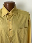 Vintage 60s 70s Perth Ltd Dress Shirt Men 16 5 L Yellow Long Sleeve French Cuffs