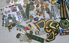 Large Lot Military Unknown War Mixed Items Ribbons Badges Pins Patches Many Old