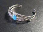Vintage Navajo Sterling Silver Turquoise Bracelet