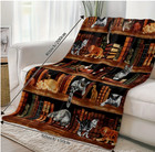 Cat Blanket Book Soft Fleece Lightweight Lg 60 Inch By 80 Inch Fast Free Ship