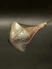 Victorian 12 Inch Sterling Silver Hatpin Flowers   Scroll Finial Antique