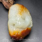3 6  Chinese Hetian Jade Nephrite Carved Fengshui Dragon Beast Statue