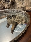 Vintage Mirror Vanity Tray Perfume Powder Makeup Dresser Filigree Oval