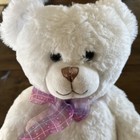 First And Main Teddy Bear White Plush Lovey Toy 1786 Dean 14-15 Inches