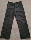 Dickies 38x34 Mens Loose Fit Double Knee Pants Cell Pocket Navy Dark Blue