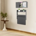 Rectangular Fold Down Laptop Desk Folding Space Saving Wall Mounted Table Grey 