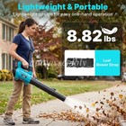 Cordless Leaf Blower 680cfm 280mph   5 Speed Turbo Electric W 2 6 0ah Batteries