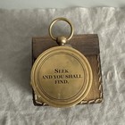  New Antique Vtg Brass Pocket Compass Nautical  Marine  seek And You Shall Find 
