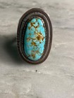 Navajo Sterling Silver Ring With Carico Lake Turquoise-signed