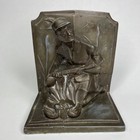 Vintage Bronzed Duck Hunter Sculpture Bookend Art Deco Style 1940s