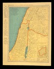 Vintage Palestine Map Jerusalem Israel Wall Art Holy Land Old Original Antique