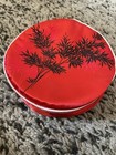 Vintage Chinese Silk Brocade Jewelry Travel Organizer Set   red   Black  Satin