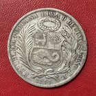 1895 Tf Peru Un Sol Silver Coin 90  25g 22 5g Asw  c 
