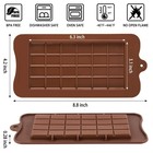 4 Pack Break-apart Chocolate Bar Molds Silicone Candy Bar Molds For Protein Bar