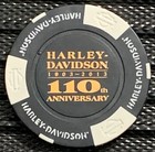 Old Glory Harley-davidson   110 Year Anniversary Collectible Poker Chip Black wht
