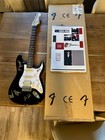 Squier By Fender Black Electric Guitar White Pickguard Autographed signed