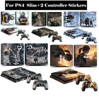 Ps4 Decal Stickers For Sony Ps4 Slim Console   2 Controllers Vinyl Skin Cover