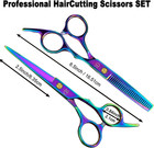 Hair Cutting Scissors Thinning Shears Set  6 5 Inch Professional Barber Hairdres