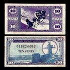 Us Mpc Military Payment Certificate 10 Cents Series 681 Banknote Paper Money Vf