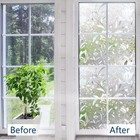 Niviy Etched Lace Window Film Static Window Cling Glass Door Decals Frosted