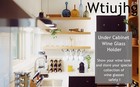 Wine Glass Rack  Under Cabinet Stemware Rack Wine Glass Holder  4 Rows Black