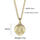 18  New Gold Plated Initial Letter Necklace Pendant Stainless Steel Figaro Chain