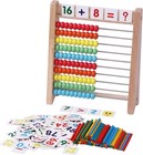 Wooden Abacus For Kids - 100 Counting Sticks And Number Toys Cards 1-100